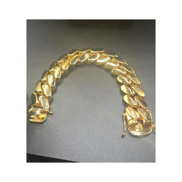 22mm bracelet -heavy -big bracelet-brass -gold plated 5x-18k gold-sterling silver-chunky piece-very heavy jewelryhip hop jewelry