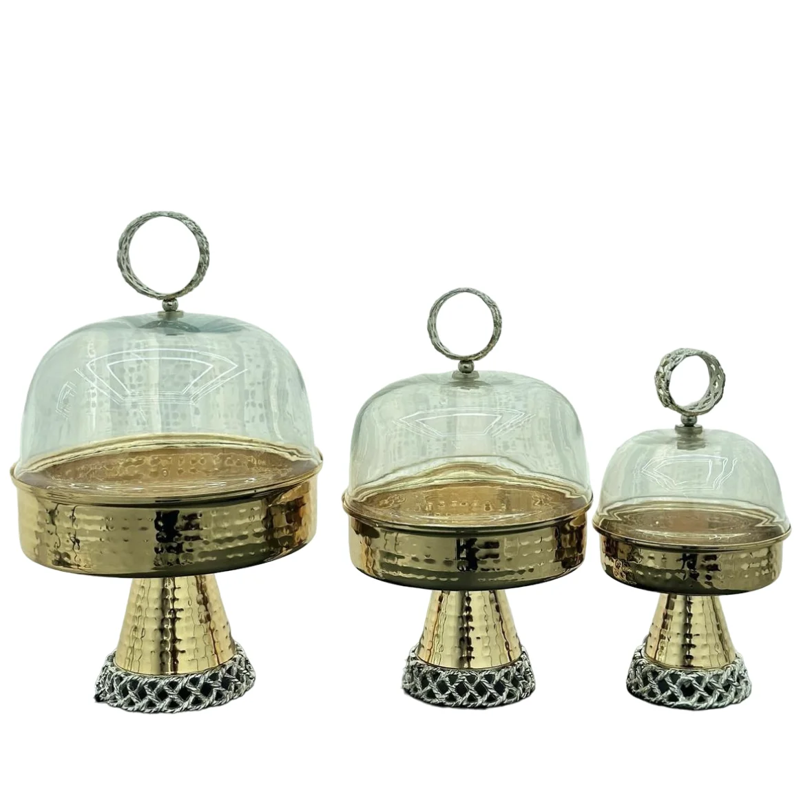 Square Shape Designer Metal Home Decorative Cake Dome And Display Stand Gold Color Shiny Plated Handcrafted Designer Fancy Look