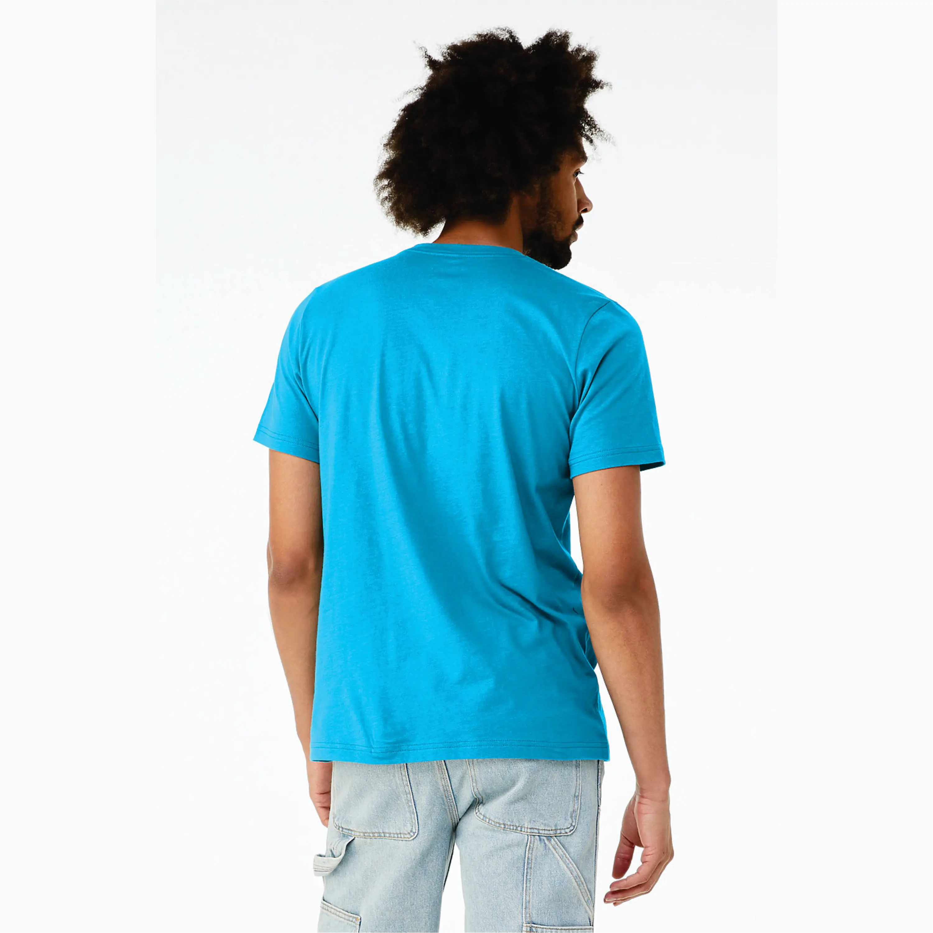 Neon Blue Unisex Short Sleeve T-Shirt - 52% Airlume Cotton, 48% Poly, 4.2 oz
