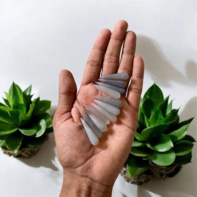 Antique Agate Stone Long Drop Shaped Gemstone Best For Jewelry And Meditation / Metaphysical Crystal Wholesale New Age Healing