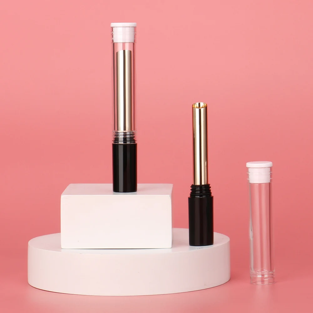 OMI Hot Selling Mini Empty Plastic Lip Balm Tube for Cosmetic Packaging Aluminum empty Lipstick Tubes with Screen Printing