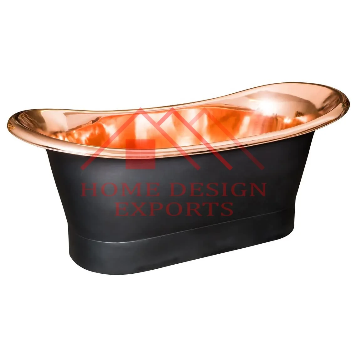 Handmade Copper Bath Tub Freestanding 2022 Premium Quality Good Selling Metal Copper Bath Tub on Pedestal Base for Hotels