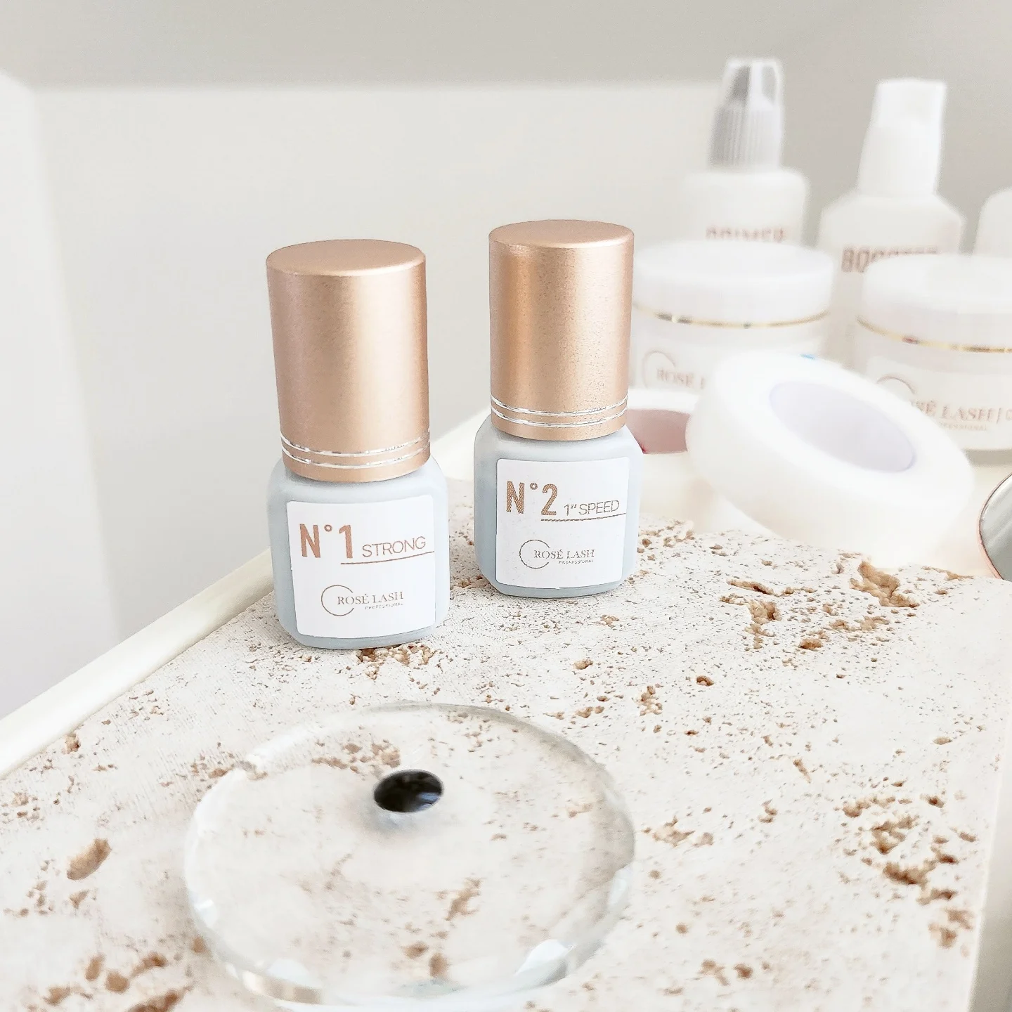 Extra Strong Eyelash Extension Glue - ROSE GLUE (0.17 oz / 5ml) / 0.5 - 1 Sec Drying time/Retention  Max. Bonding Power