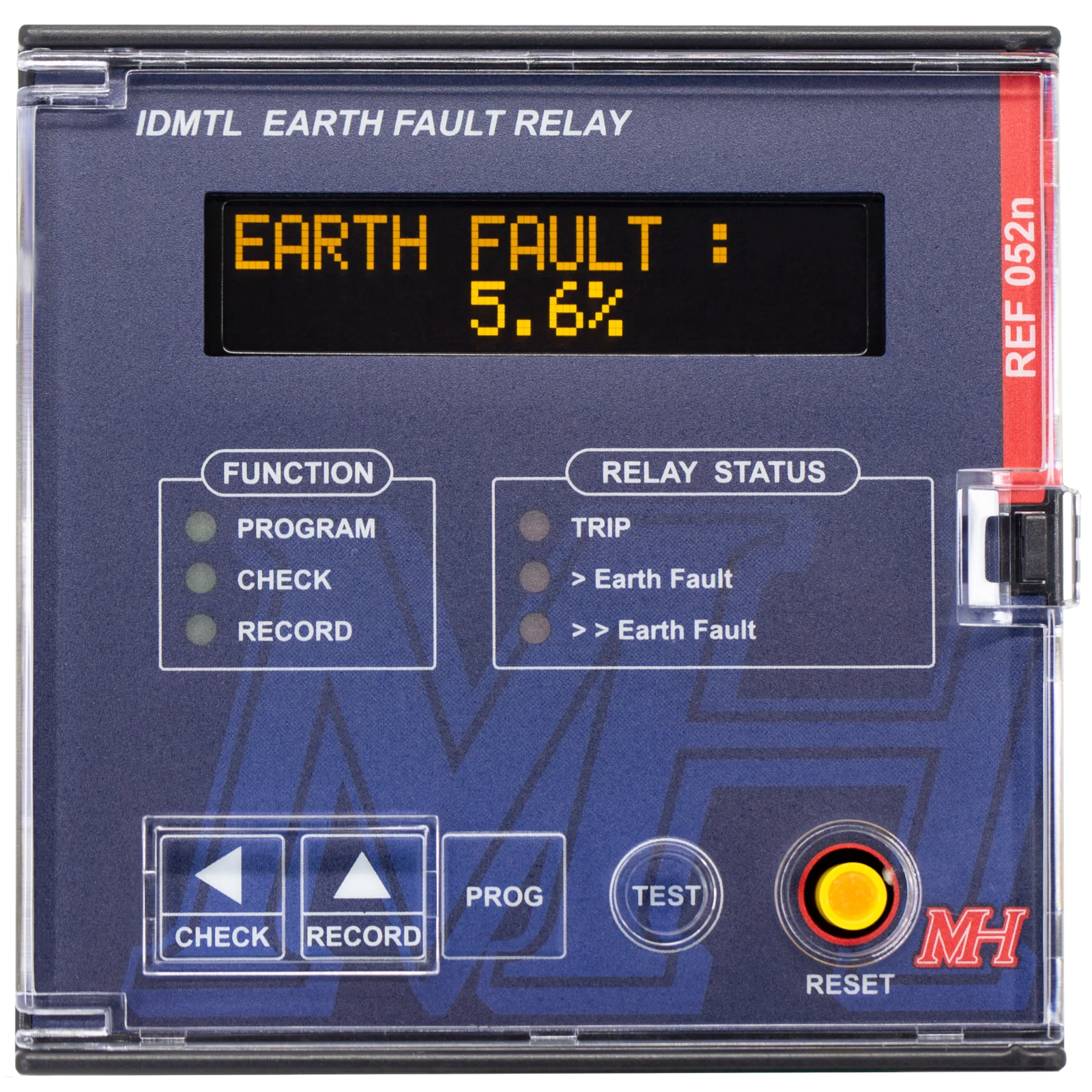 MH Earth Fault Relay REF052n, IDMTL & DTL, ANSI 50N/51N, 50G/51G, with unique Mechanical Trip Button