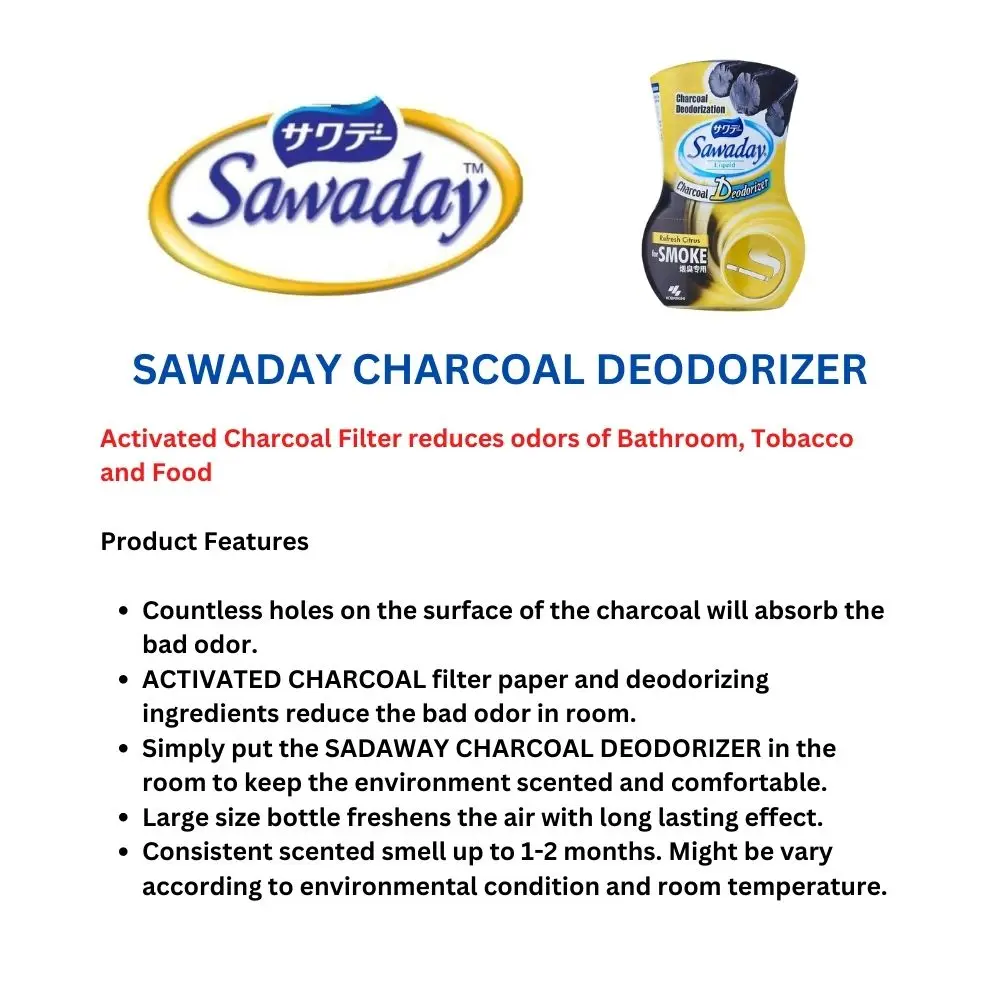 Home Solid Sawaday Charcoal Room Deodorizer Smoke with 350ml Large Size Bottle To Keep The Environment Scented and Comfortable