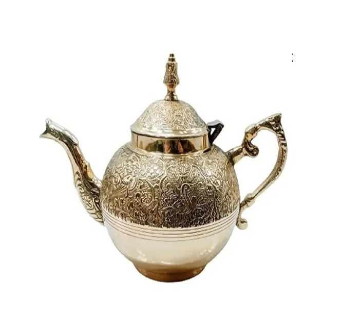 New Arrival Turkish Brass Hammered Teapot Indian Fancy Centerpiece Cheap Price Selling Handmade Fancy Brass Teapot Hammered