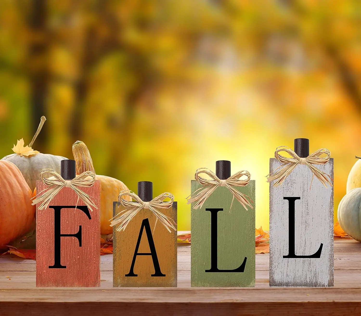Fall Decorations for Home Thanksgiving Signs for Home Decor Fall Wooden Table Sign Vintage Farmhouse Fall Block Sign