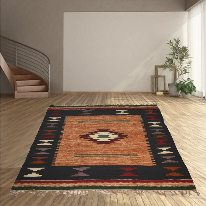 Handmade Kilim Area Rug wool Cotton natural colors Afghan Turkish Nomad Persian Traditional Design Egyptian Made
