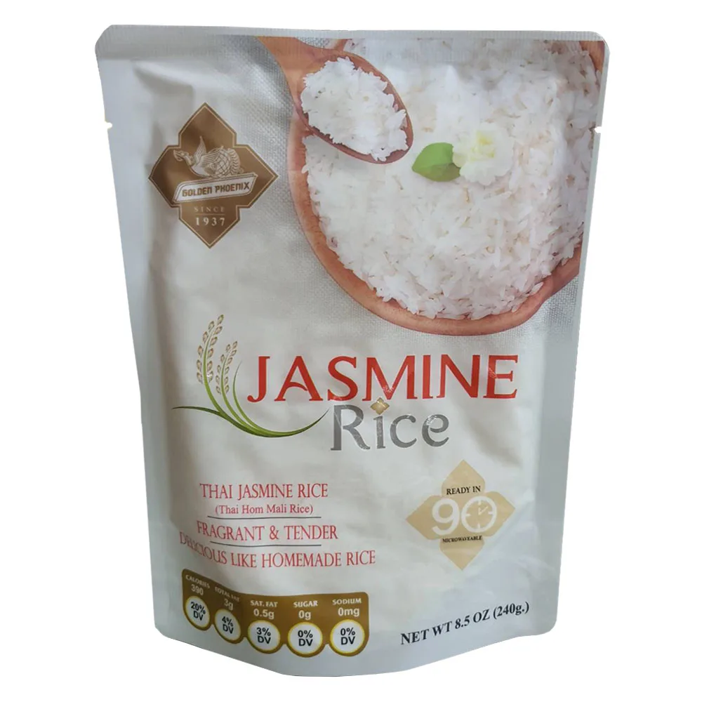 Jasmine Rice in Pouch Ready-to-Eat High Quality Best Price Supplier from Thailand 240g. Microwave Shelf Life 18 Month