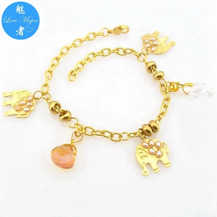 children bracelet stainless steel rolo bracelet dangle charm DIY jewelry