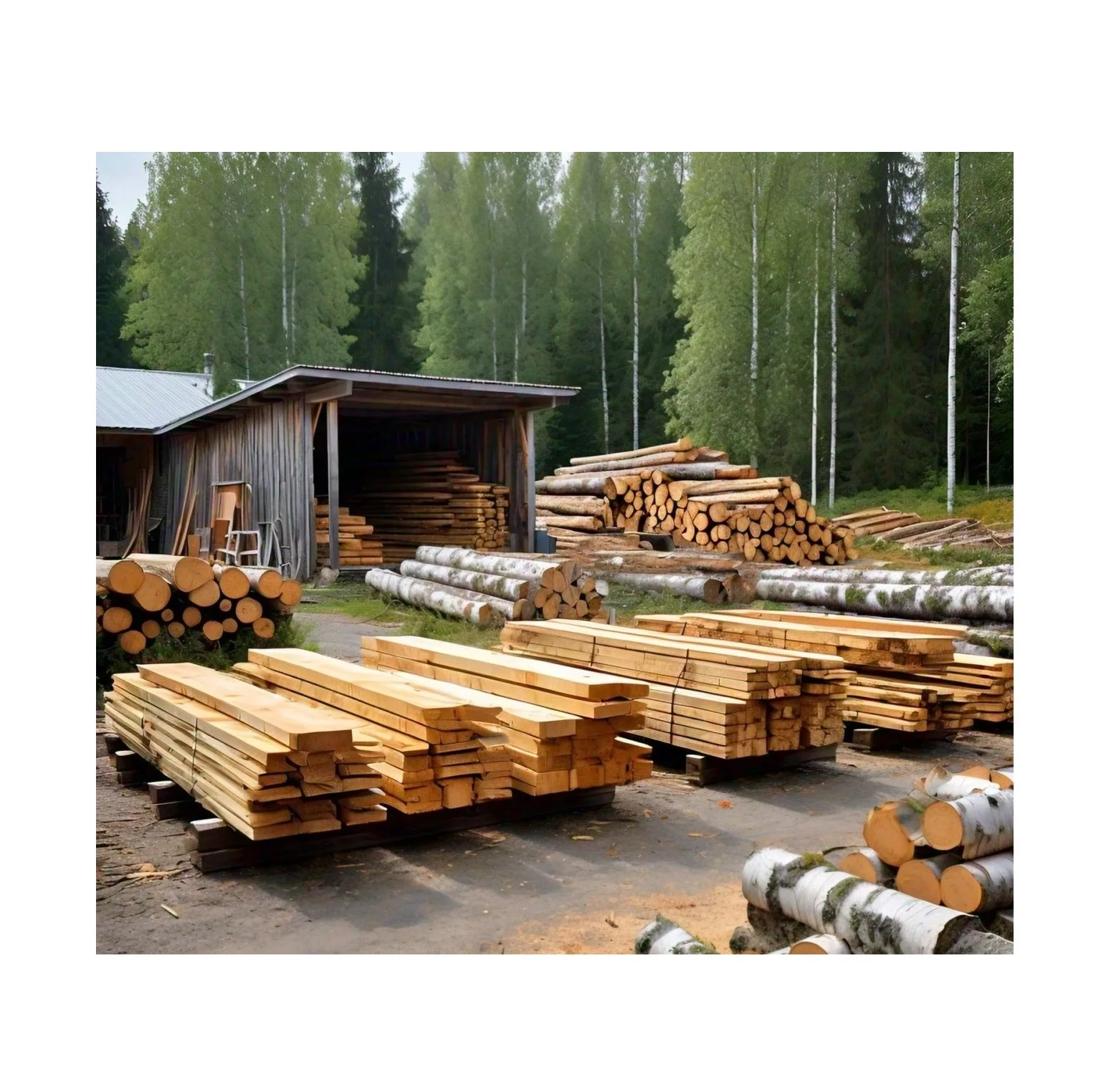 Birch Round Wood Logs - Kiln-Dried, Natural, Various Sizes Available