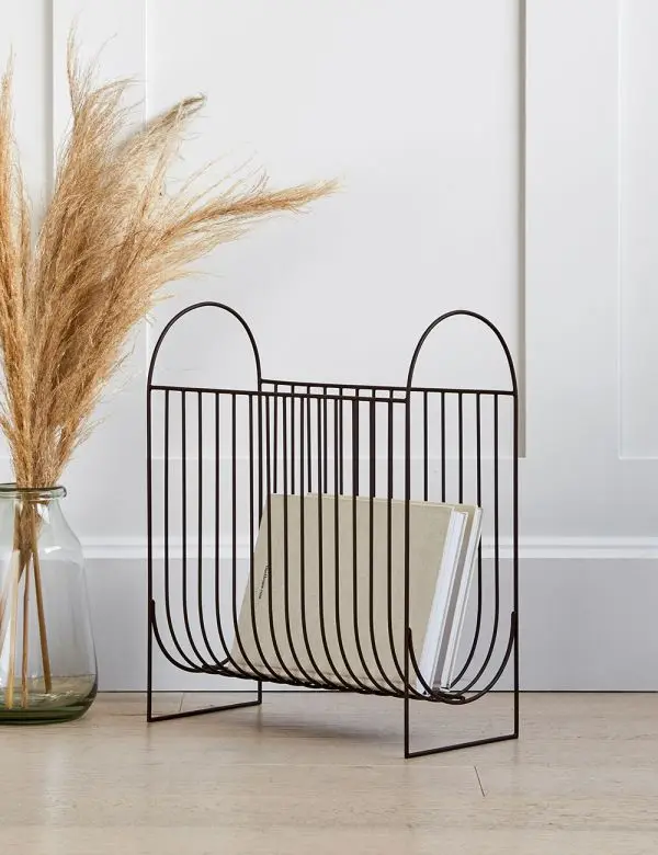 Modern Design Desktop 5 Shelf  Magazine Holders Metal Black Newspaper Holder Metal Magazine Rack for Office Library