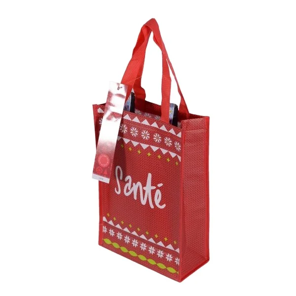 Multicolor Wine Tote Bag 4 To 6 Bottles Custom Logo Printed PP Non Woven Eco Friendly Reusable Material