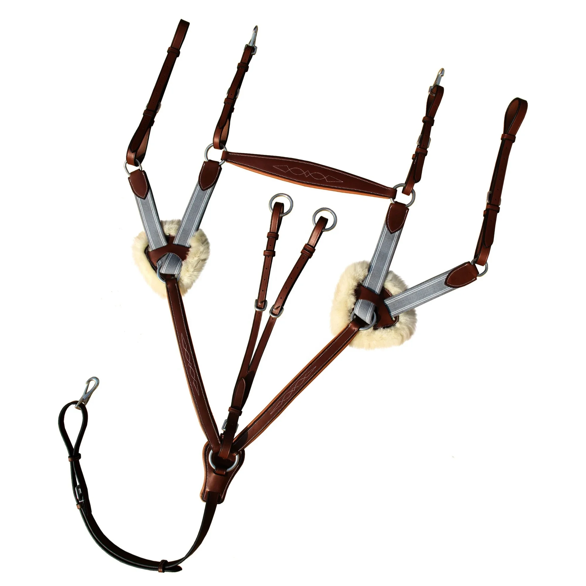 Horse and Equestrian Adjustable Latest Deluxe Breast Plate Hunting Breastplate Quick Leather 5 point 1