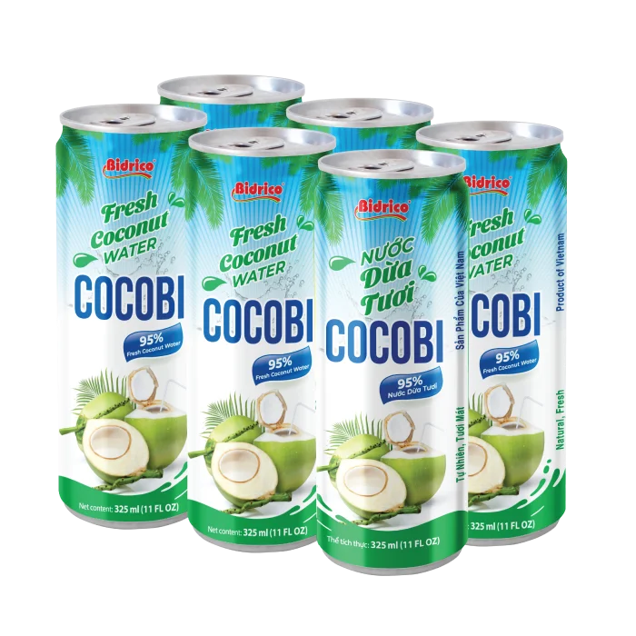 OEM Custom Sticker Fresh Coconut Water from Vietnam 325ml Can Fresh Natural Coconut Water From Vietnam Company