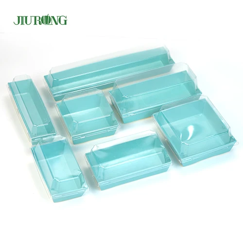 Custom Bakery Dessert Cookie Macaron Pastry Paper Packaging Transparent Cake Box with Clear PVC Lid