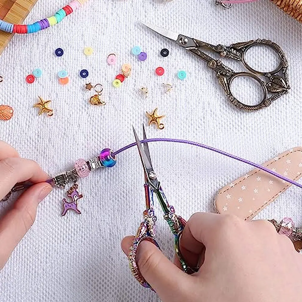 Professional Stainless Steel Sewing Tailor Scissors For Fabric Cloth Small Embroidery Scissors With Cover -cute (Bronze)