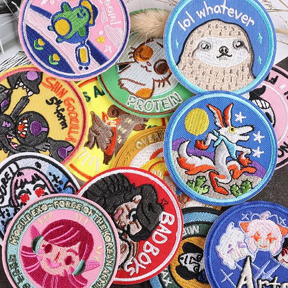 Custom Iron On Large Design Woven Patches Embroidery Logo Embroidered Chenille Patch