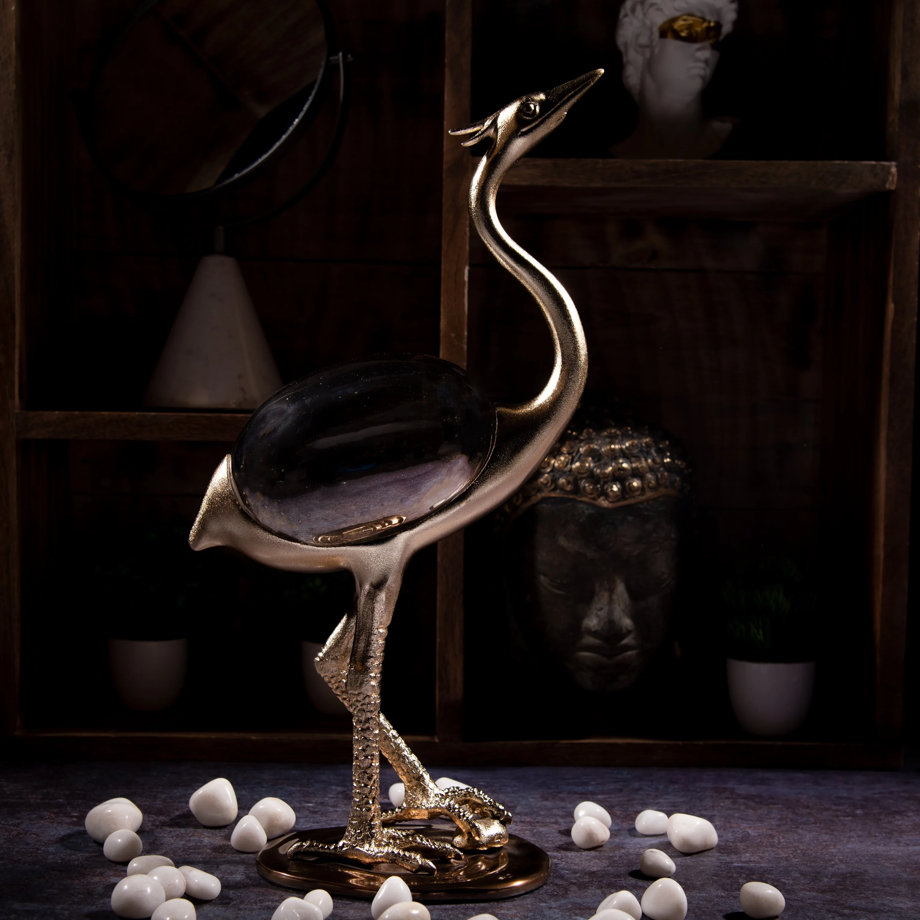 Trending Home Decor Product Idea Freestanding Bird statue Home Entrance decor ideas Metal bird collectible For office