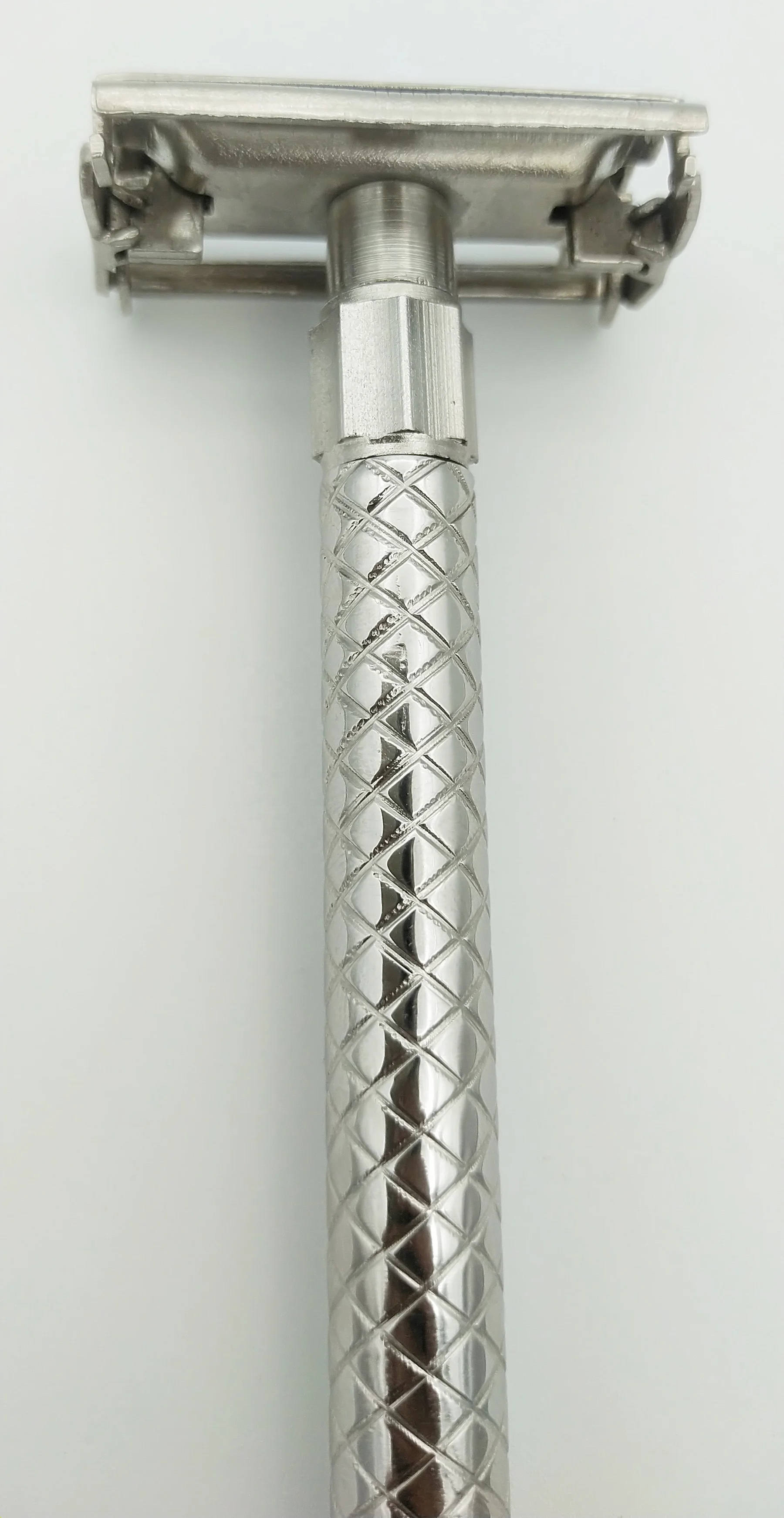 New Style Diamond Grip Handle Chrome Plated Butterfly Open Head Double Edge Safety Razor For Men Women Shaving