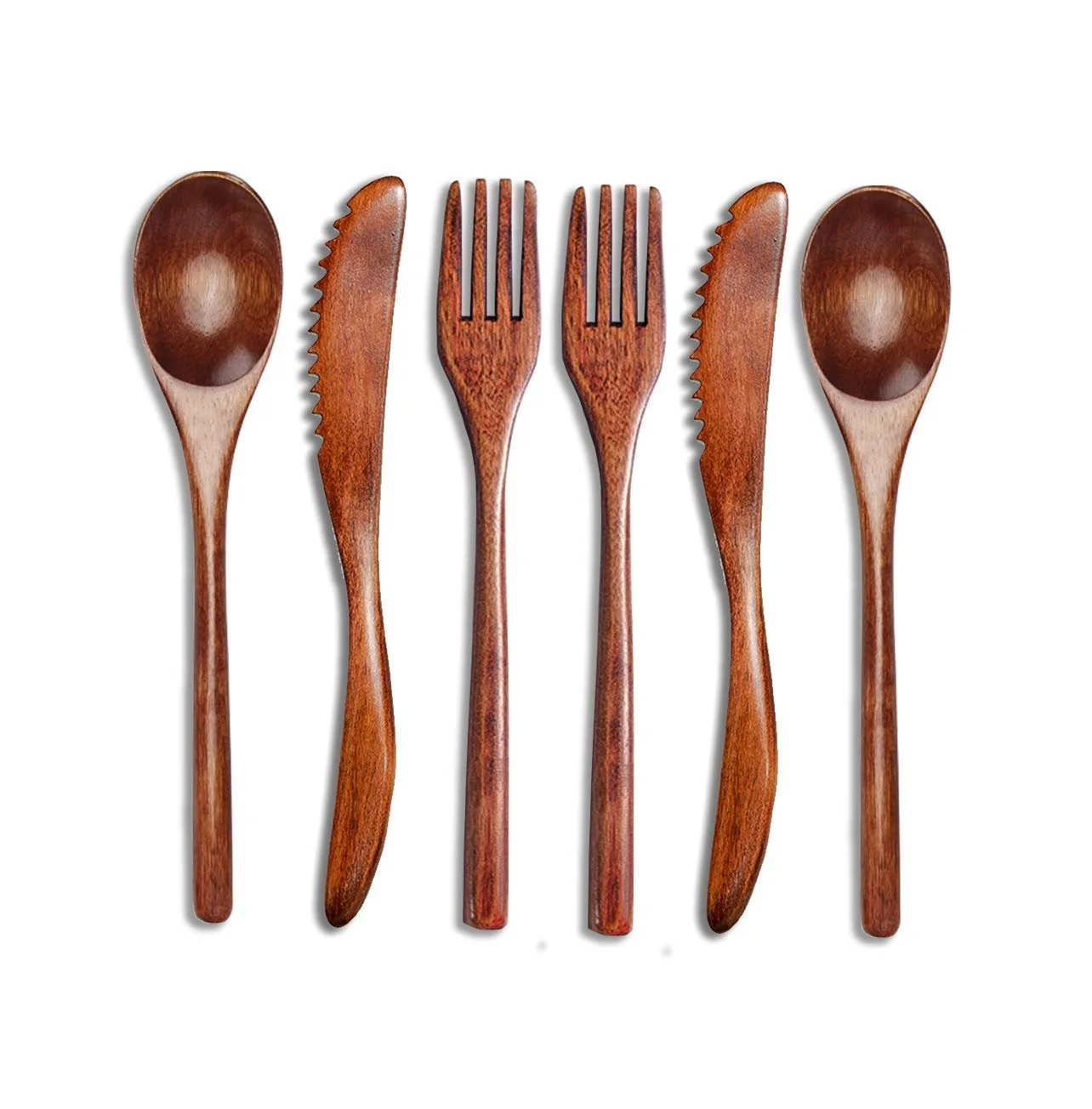 Hot Selling High Quality Mango Wood Flatware Set Metal Table Serving Wooden Cutlery Direct Manufacturer Exporter