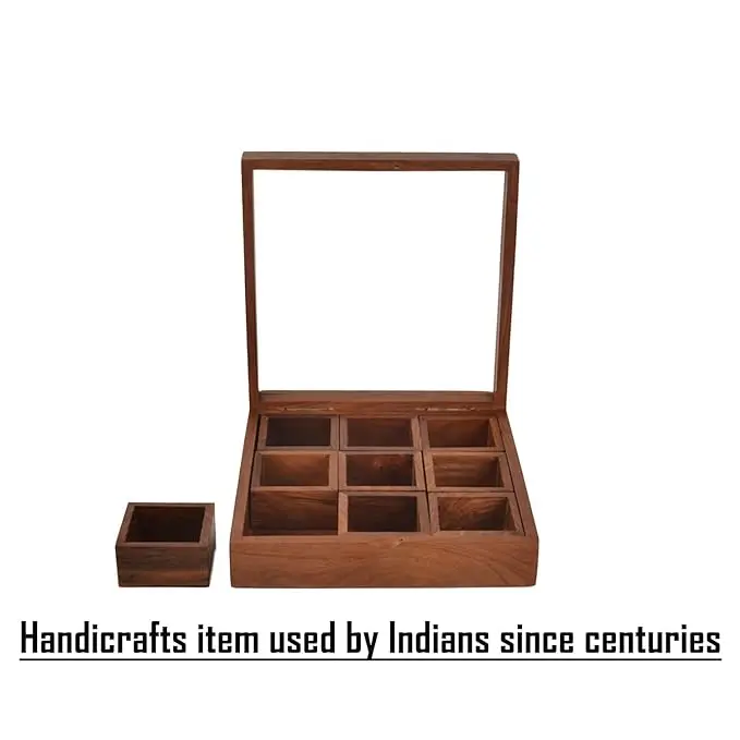 Luxury  Spice Box &  mango Wood Masala Spice Boxes Masala Daani Namak Dani Dabba Best Mothers Day kitchen accessories