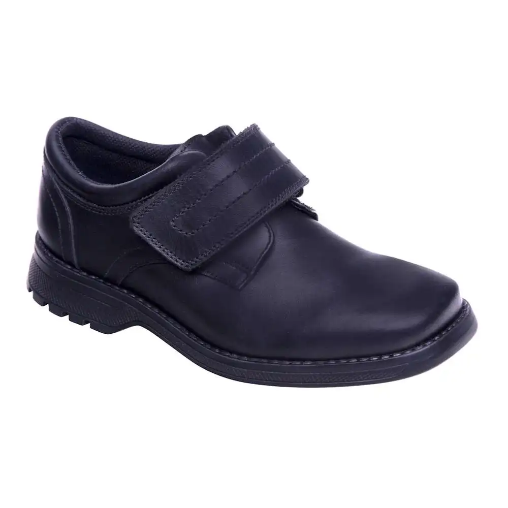 Coolz Unisex Kids Black Formal School Uniform Shoes Deluxe Velcro  Shoes Boy School Shoes with Convenient Velcro Closure