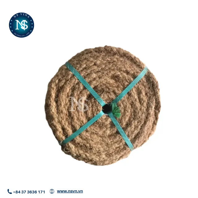 Discount coir ropes from Vietnamese Thick Coconut husk rope coco fibre rolls custom size for Gardening and Handcraft Making