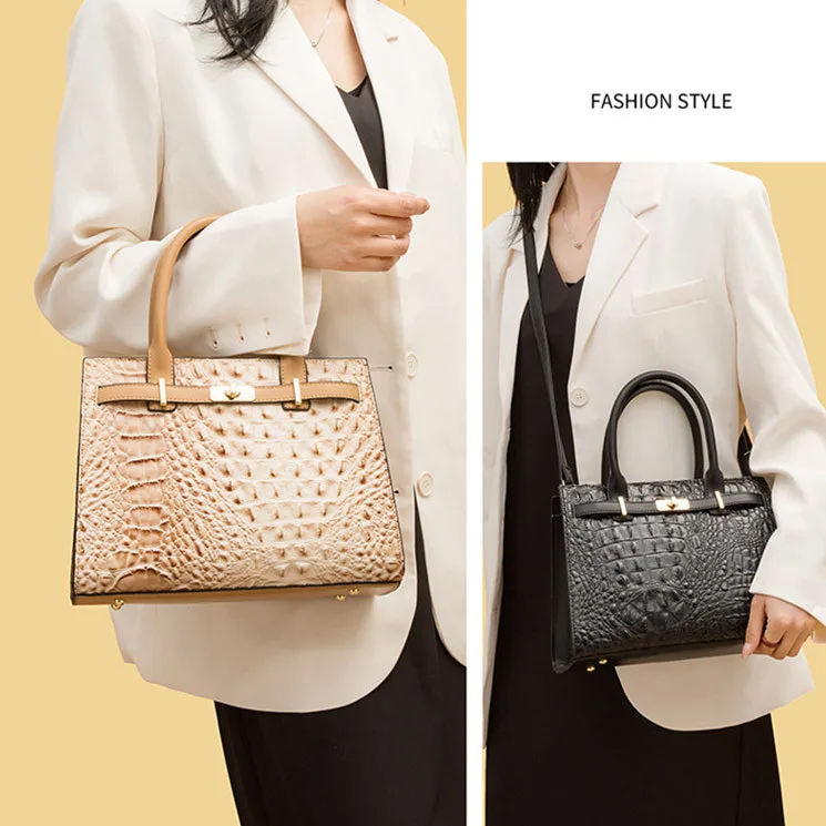Fashion Female Elegant Tote Bags Ladies Handbags Women Shoulder Hand Bag Luxury Custom Crocodile Pattern Leather for Women