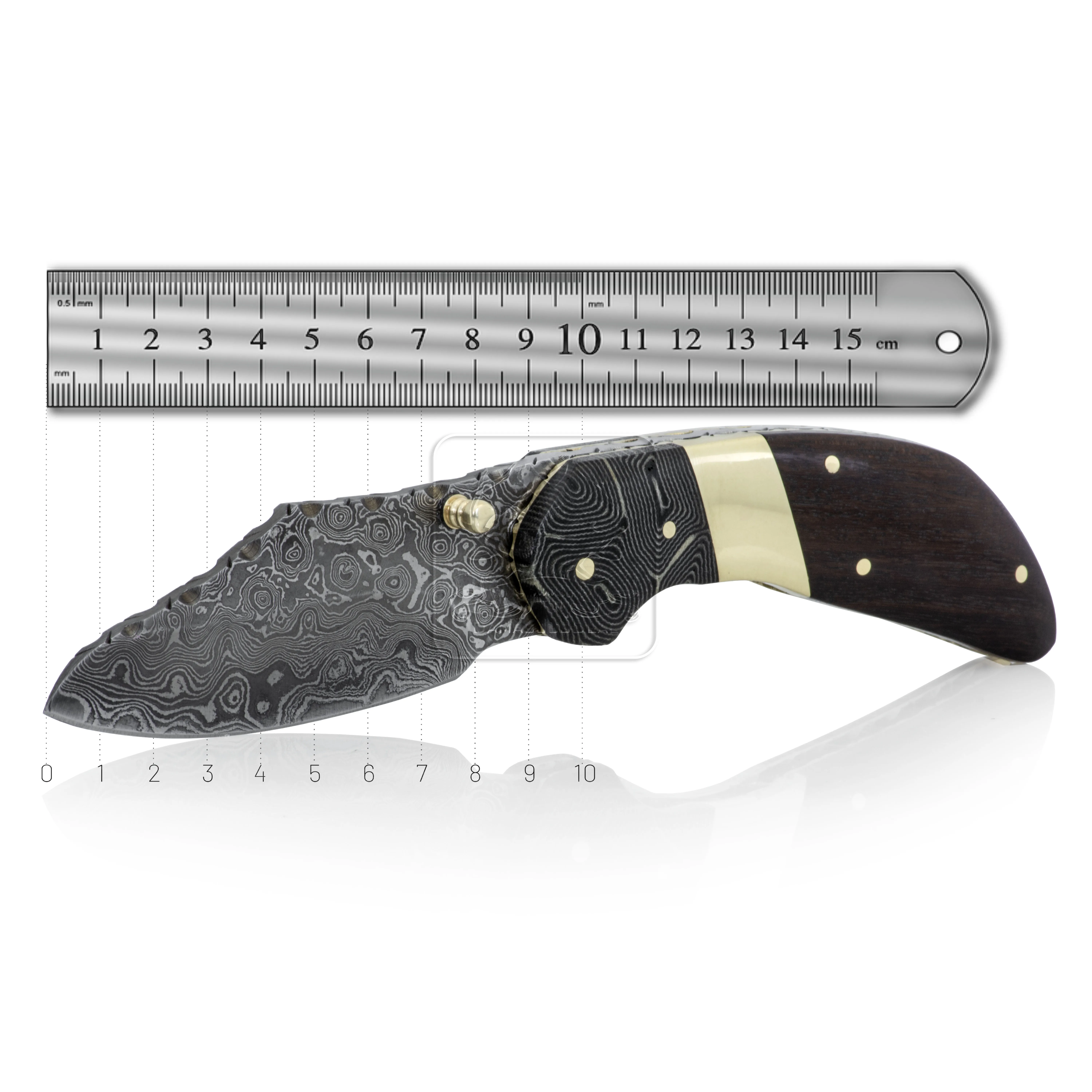 Damascus Steel Folding Knife DD-FK-704 Ebony Wood Pocket Knife Outdoor Survival Hunting Knife Multi Tool Bushcraft Camping