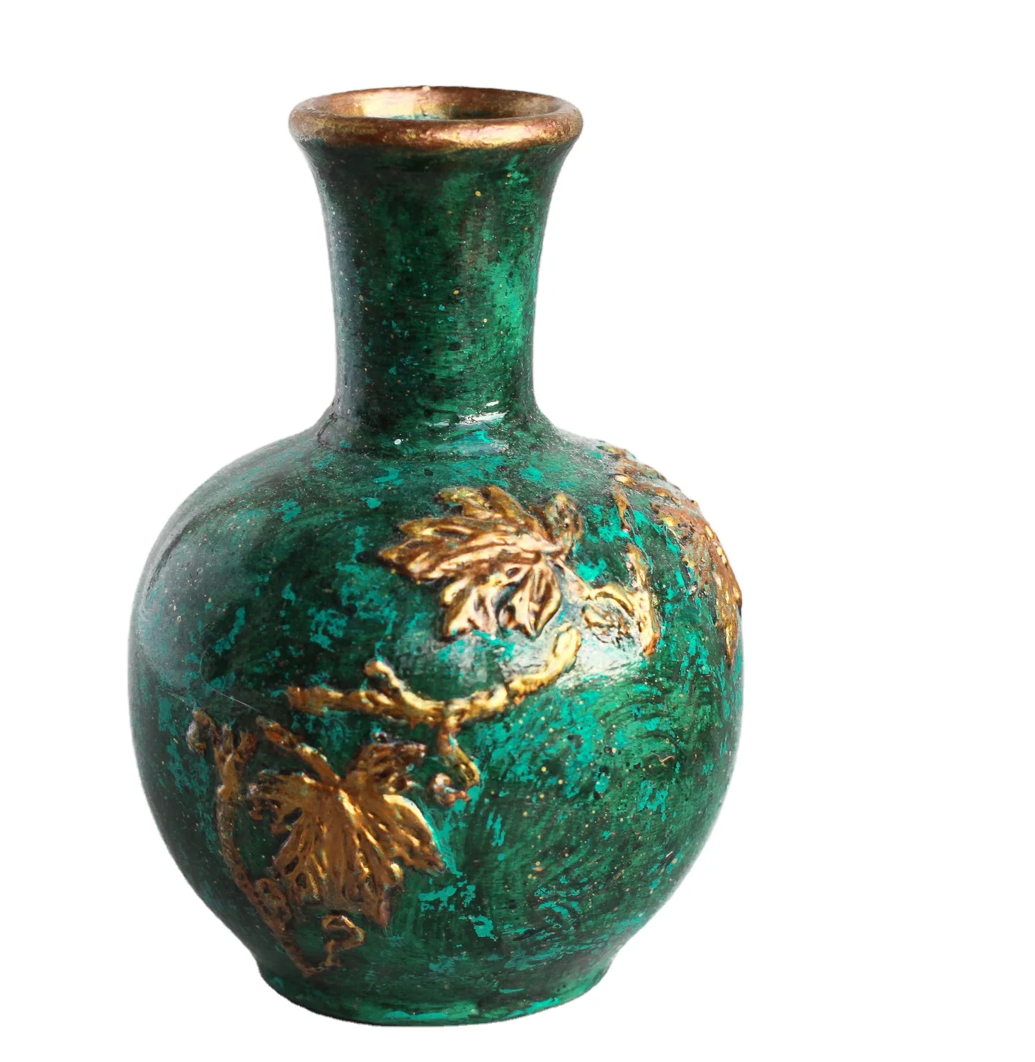 Malachite Semi Precious Gemstone table flower pot