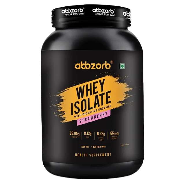 Best Quality Weight Loss Lean Mass Whey Protein Isolate Powder Shake For Men & Women Available In Strawberry Flavor By India