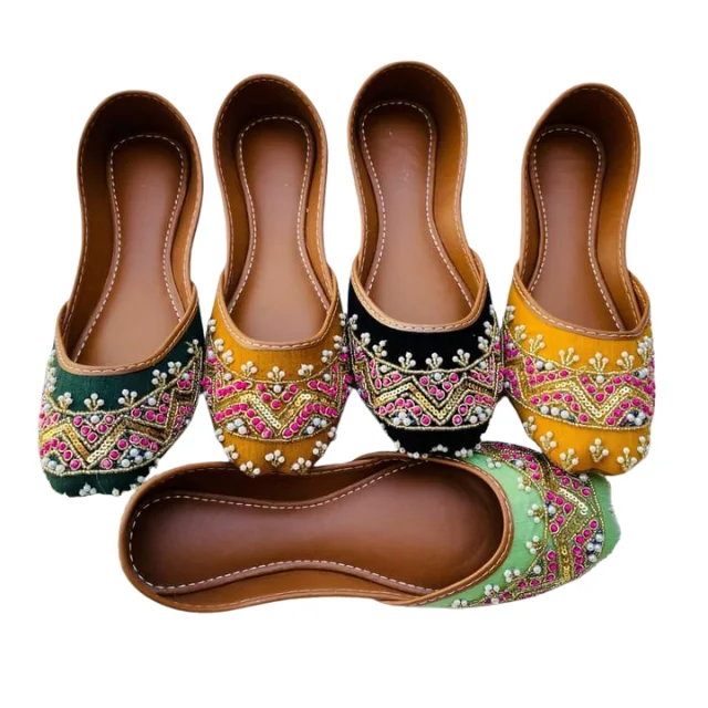Best Selling Latest Design Pakistani Khussa Shoes Ladies Khussa Jutti Hand Made Pakistani Women Khussa Shoes for Wedding Party