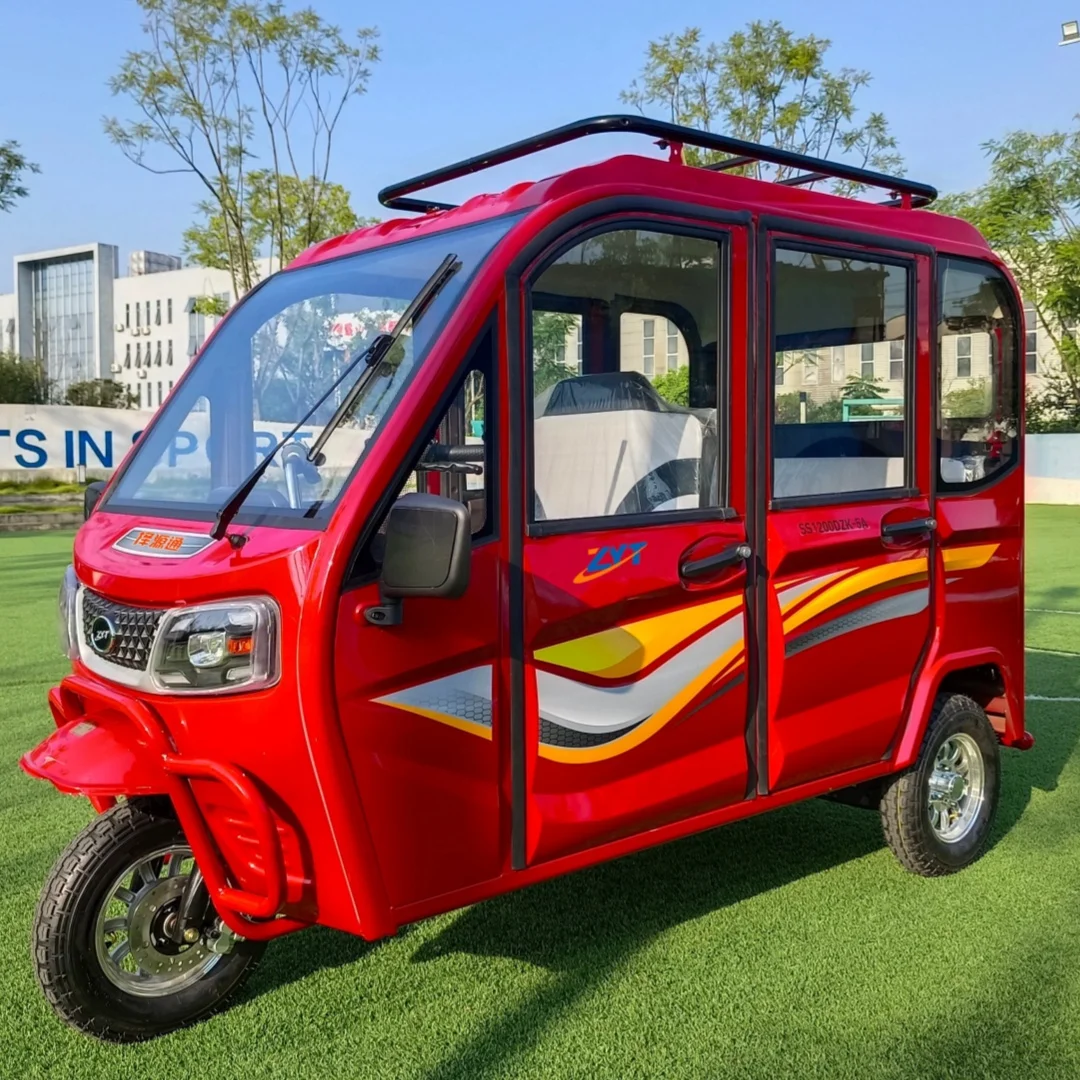Трехколесный Электрический трехколесный велосипед Tuk-tuk с кабиной для пожилых семей использующий взрослый электрический закрытой на 5 мест
