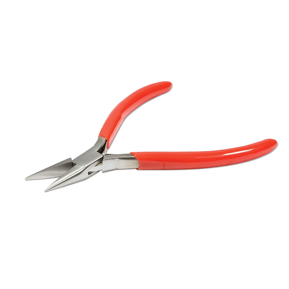 High Quality Flat Nose Jewelry Pliers Box Joint Red Color PVC Grip Handle Wire Bending Plier Jewelry Making Plier