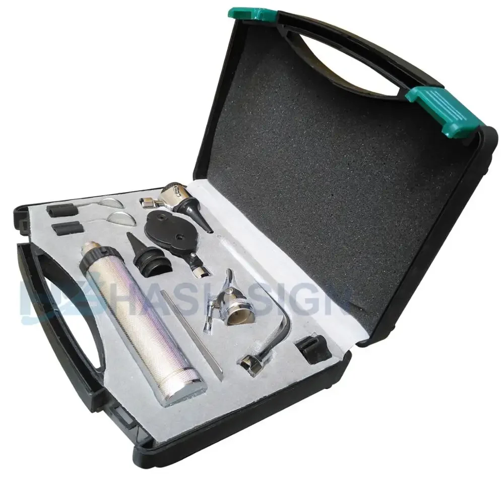 Professional ENT Opthalmoscope Otoscope Diagnostic Set / Throat Surgical Diagnostic Kit With Metal Handel / Clinic Diagnose Set