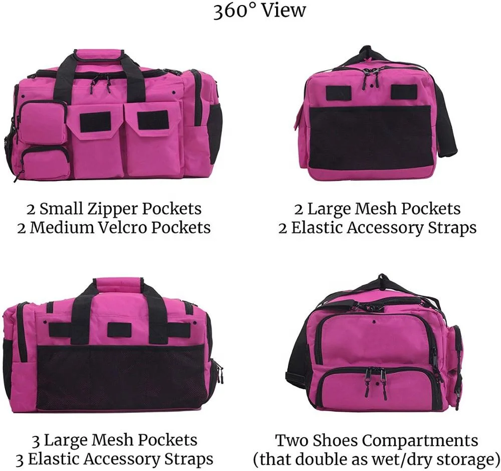 Customized Pink Large Capacity Waterproof Tote Large Canvas Travel Duffel Bag Customized Pink Duffel Bag Backpack