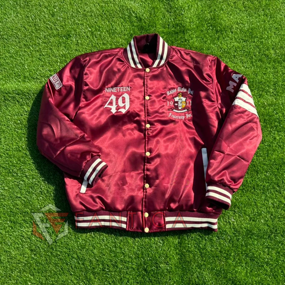 Бейсбольная зимняя куртка-бомбер из полиэстера