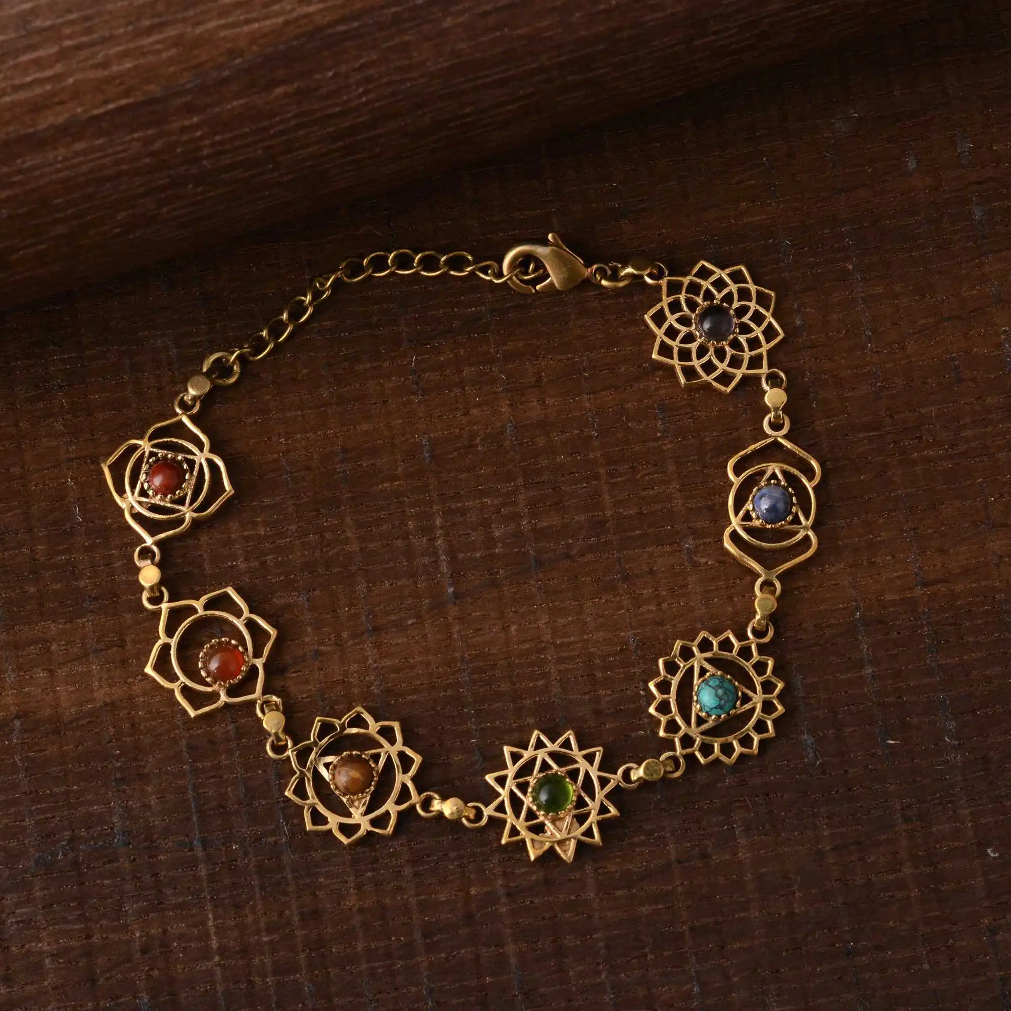 Exclusicive Natural Crystal seven Chakra Beaded Bracelet Colorful Gemstone Yoga Spiritual healing 7 chakras meditation