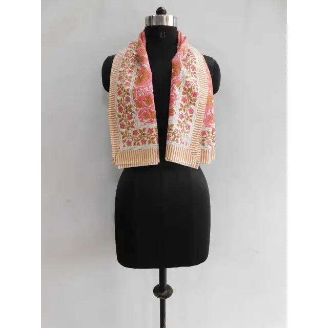 Indian Handmade Floral Printed Cotton Scarf Women Casual Winter Wear Shawl Stole Dupatta Bandana Hijab
