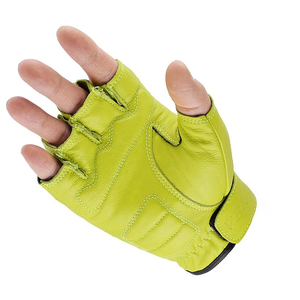 neon green breathable water proof leather riding knuckle protection racing motorbike custom made classic motorcycle gloves