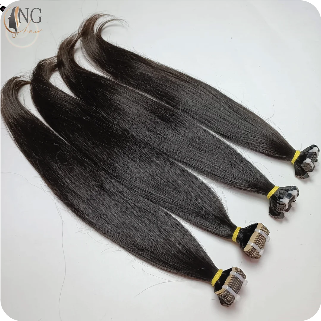 Hottest Trending Human Hair Extensions 100% Remy Unprocessed Virgin Hair, Straight Tape In Hair From Vietnam Vendor