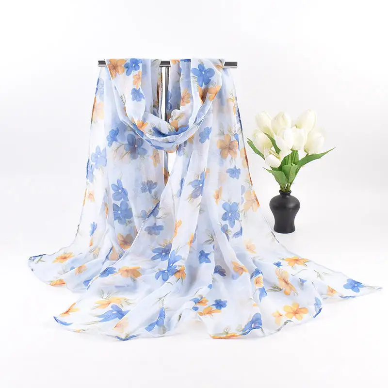 wholesale printed pashmina muslim abaya silk hijab tudung sange en mousseline de soie for women