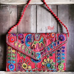 Handmade Embroidery Mirror Work Ethnic Indian Elephant Curio Indian Handbag  Bag For Gift Elegant Style Traditional look bag
