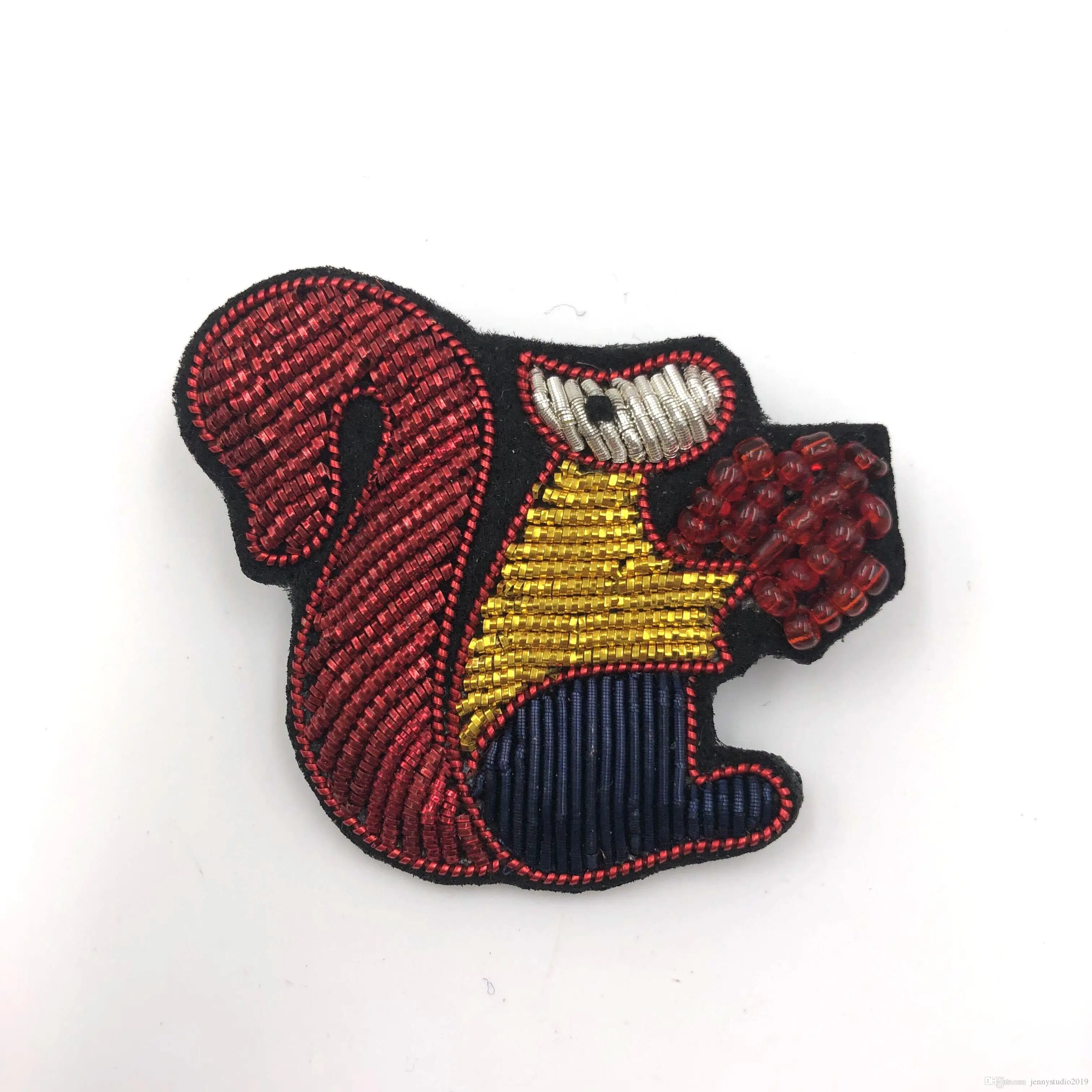 new fashion  hand embroidery bullion wire brooch HAND  fashion brooch custom made jacket patches gift cartoon pin