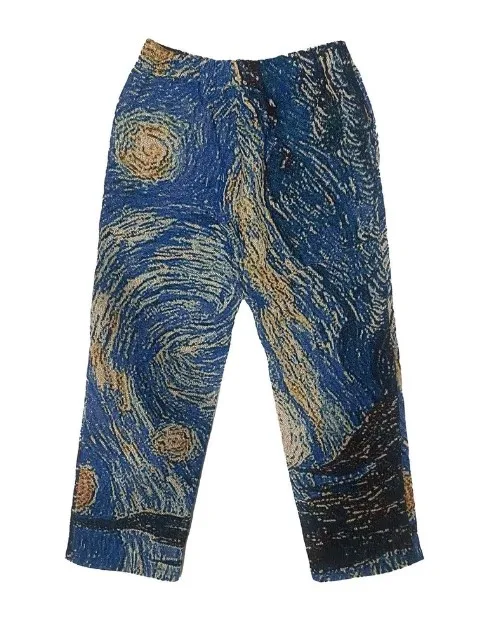 Wholesale Custom Logo Solid Color Paisley Print Bandana Breathable Persian Rug Pattern Multi Color Men Tapestry Sweatpants