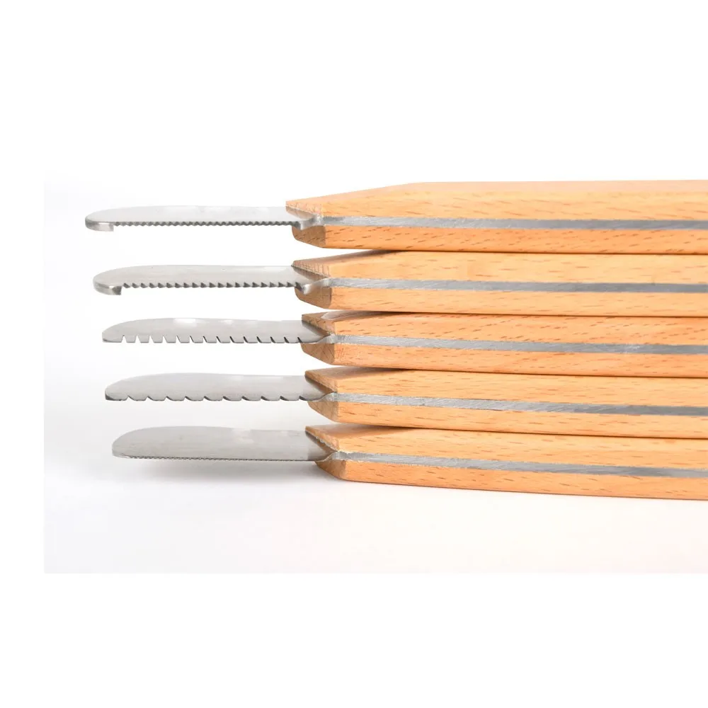 Best Quality Stainless Steel Wooden Handle 38 Teeth Fine Carding Knives Pet Hair Grooming Cutting Stripping Knife