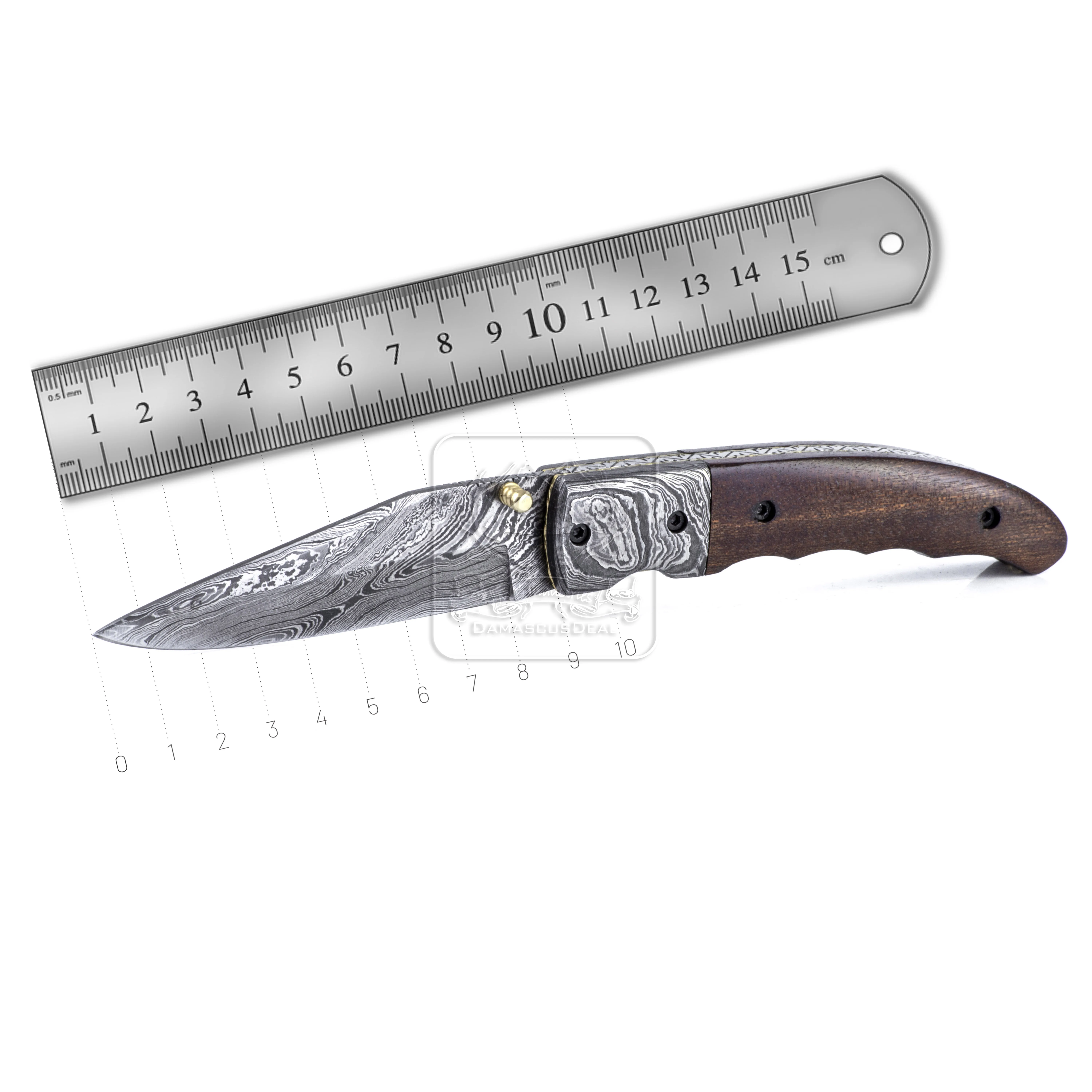 Wholesale Damascus Steel Folding Pocket Knife DD-FK-880 Exotic Iron Wood Handle Bushcraft Knife EDC Camping Survival Tactical