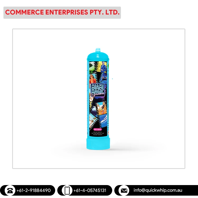 Dessert Tools Making Cream Usage Blue Color 580g (0.95L) Miami Magic Cream Charger Cylinder at Low Price