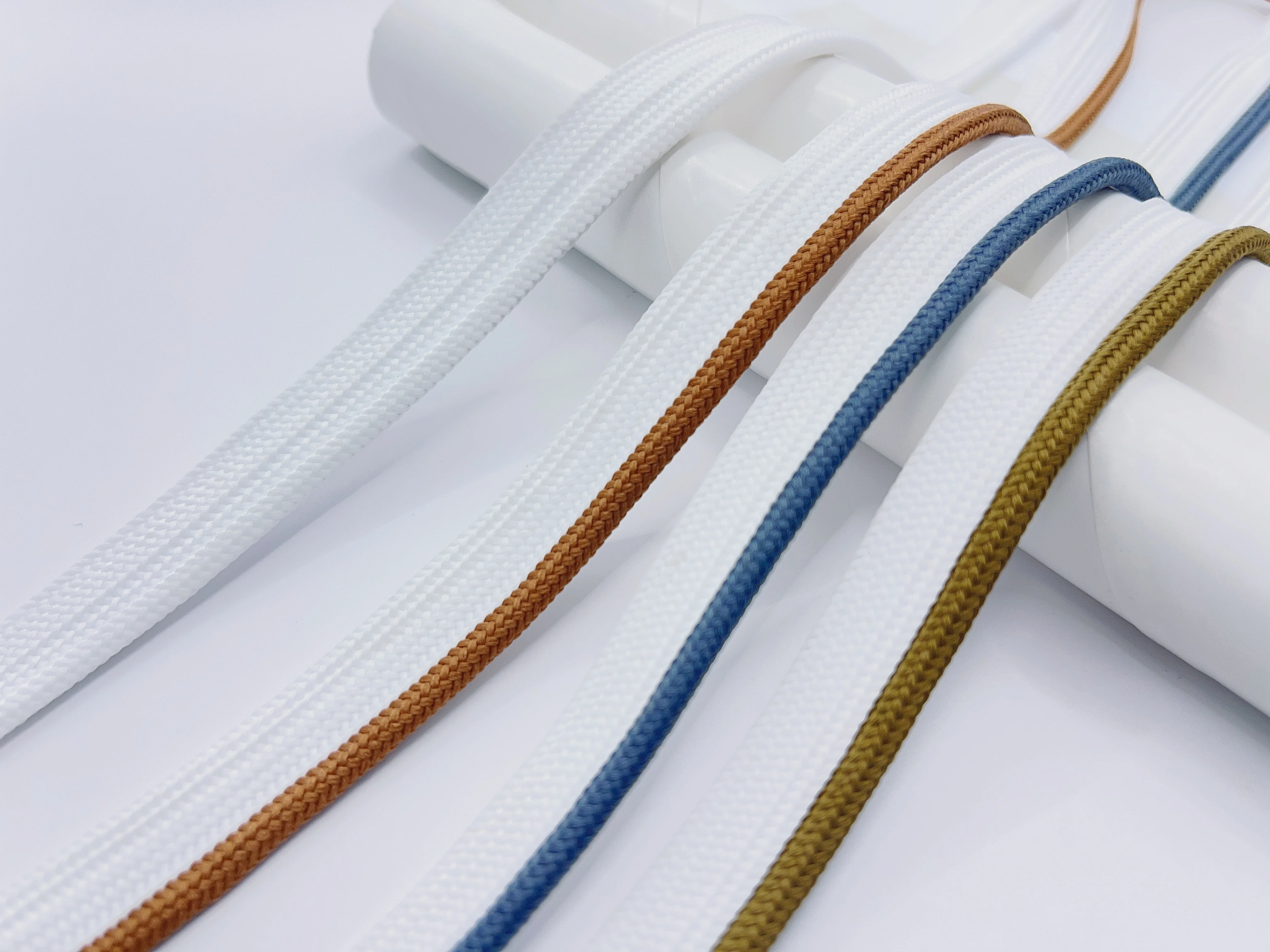 Durable Polyester Cord 10mm polyester brown and white rope for clothes